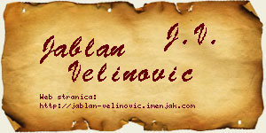 Jablan Velinović vizit kartica